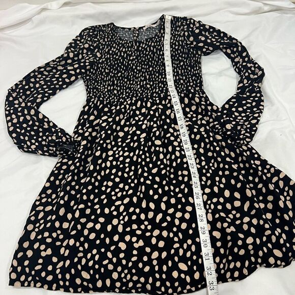 Francesca’s Mi ami smocked brown long sleeve as strict polka dots dress … - Picture 8 of 10